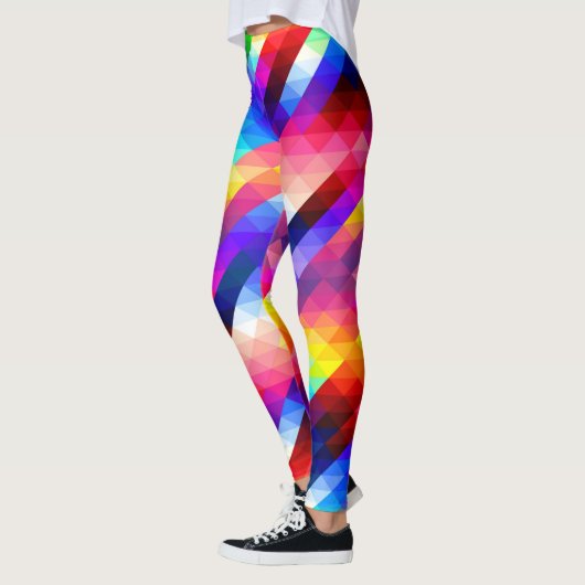 Helle Regenbogen-Schachbrett-Muster-Leggings Leggings (Links)