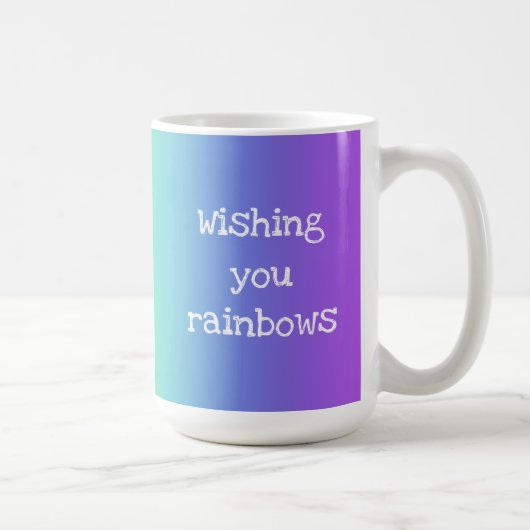 Helle Regenbogen-Tasse "Wishing You Rainbows" Kaffeetasse (Rechts)