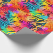 Helle Regenbogen-Tigerstreifen Geschenkpapier (Ecke)