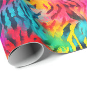 Helle Regenbogen-Tigerstreifen Geschenkpapier (Rolleneckpunkt)
