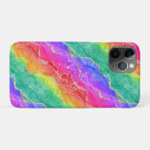 Helle Regenbogen und Gold Imitat Glitzer Agate Case-Mate iPhone Hülle (Rückseite (Horizontal))