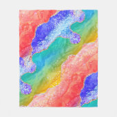 Helle Regenbogen und Gold Imitat Glitzer Agate Fleecedecke (Vorderseite)