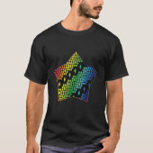 Helle Regenbogen und schwarze Honeycomb Diamond St T-Shirt (Vorderseite)