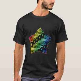Helle Regenbogen und schwarze Honeycomb Diamond St T-Shirt