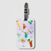 Helle Regenbogencocktail Party Spaß Drinks feiern Gepäckanhänger (Vorderseite Vertikal)