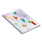 Helle Regenbogencocktail Party Spaß Drinks feiern Notizblock (Rechte Seite)