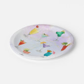 Helle Regenbogencocktail Party Spaß Drinks feiern Pappteller (Schrägansicht)