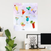 Helle Regenbogencocktail Party Spaß Drinks feiern Poster (Heimbüro)