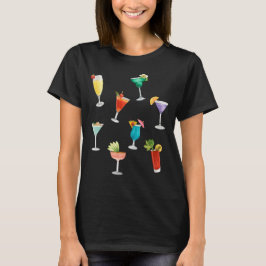 Helle Regenbogencocktail Party Spaß Drinks feiern T-Shirt