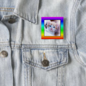 Helle Regenbogenfamilie Foto Rahmen Button (Beispiel)