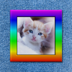 Helle Regenbogenfamilie Foto Rahmen Button