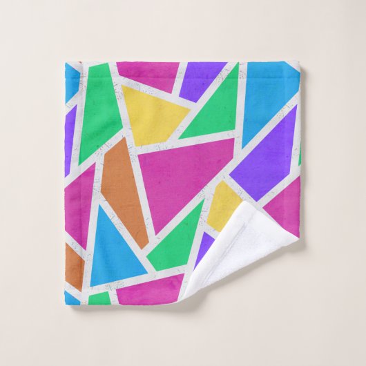 Helle Regenbogenfarben Mosaik Badhandtuch Set (Waschlappen)