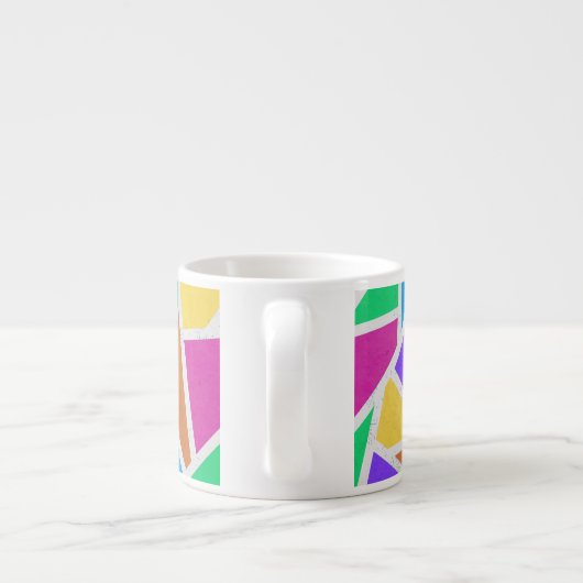 Helle Regenbogenfarben Mosaik Espressotasse (Rückseite)