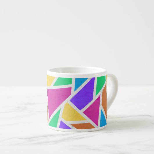 Helle Regenbogenfarben Mosaik Espressotasse (Vorderseite Rechts)