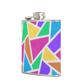 Helle Regenbogenfarben Mosaik Flachmann (Links)