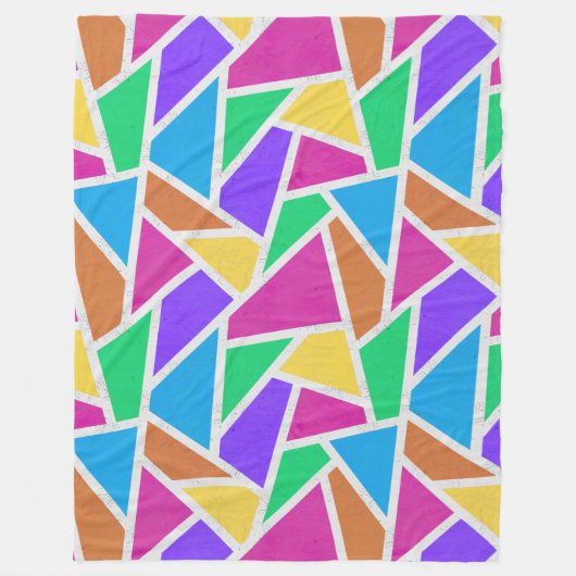 Helle Regenbogenfarben Mosaik Fleecedecke (Vorderseite)