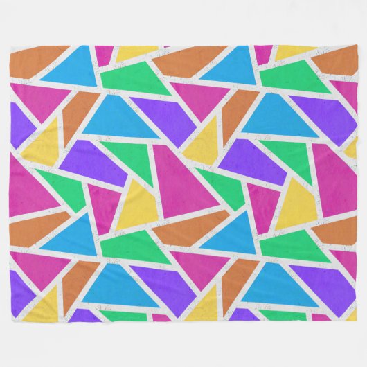 Helle Regenbogenfarben Mosaik Fleecedecke (Vorderseite (Horizontal))