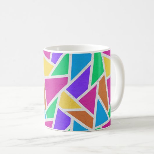 Helle Regenbogenfarben Mosaik Kaffeetasse (VorderseiteRechts)