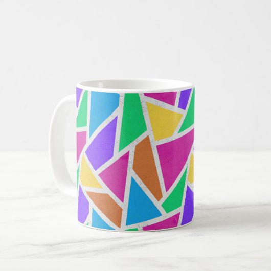 Helle Regenbogenfarben Mosaik Kaffeetasse (Vorderseite Links)