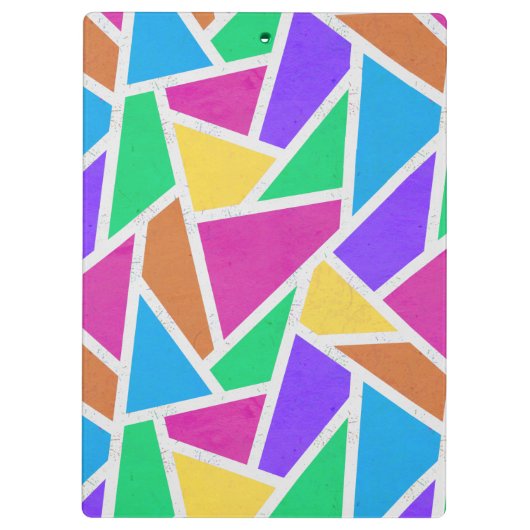 Helle Regenbogenfarben Mosaik Klemmbrett (Rückseite)