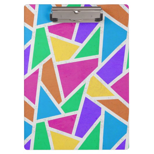 Helle Regenbogenfarben Mosaik Klemmbrett (Vorderseite)