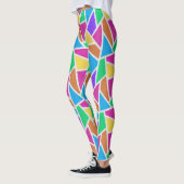 Helle Regenbogenfarben Mosaik Leggings (Links)