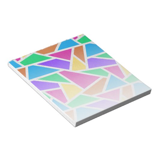 Helle Regenbogenfarben Mosaik Notizblock (angewinkelt)