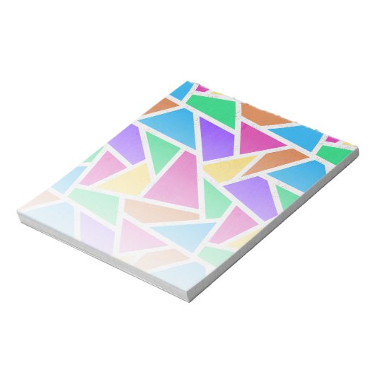 Helle Regenbogenfarben Mosaik Notizblock (Rotiert)