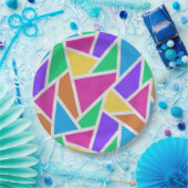 Helle Regenbogenfarben Mosaik Pappteller (Party)