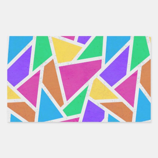 Helle Regenbogenfarben Mosaik Rechteckiger Aufkleber (Vorderseite)
