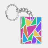 Helle Regenbogenfarben Mosaik Schlüsselanhänger (Vorderseite links)