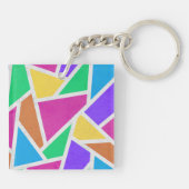 Helle Regenbogenfarben Mosaik Schlüsselanhänger (Rückseite)