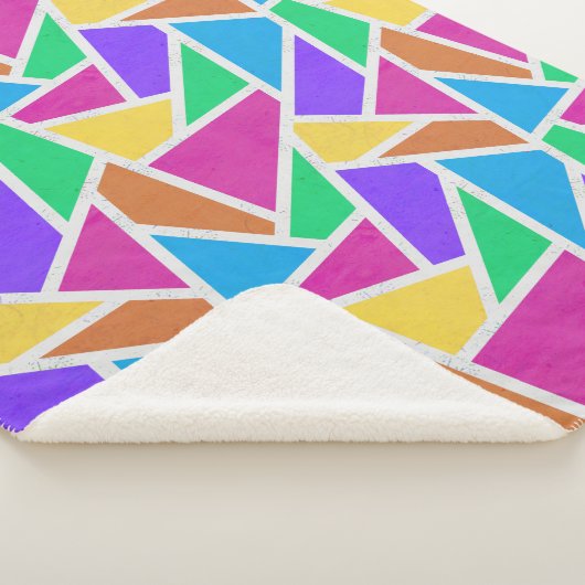 Helle Regenbogenfarben Mosaik Sherpadecke (3/4)