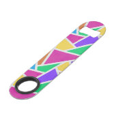 Helle Regenbogenfarben Mosaik Speed Flaschenöffner (Rückseite Schrägansicht)