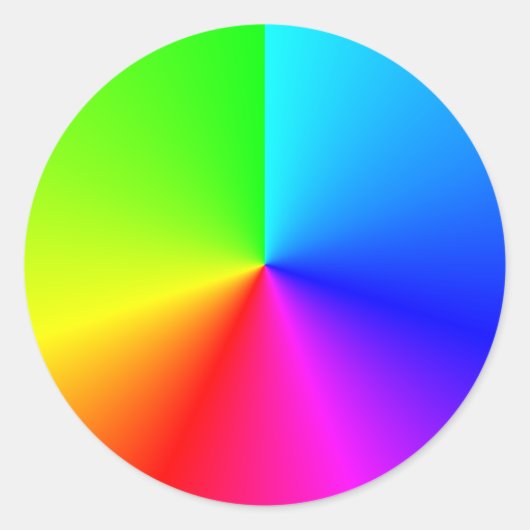 Helle Regenbogenfarben Radialstrahl Runder Aufkleber (Vorderseite)