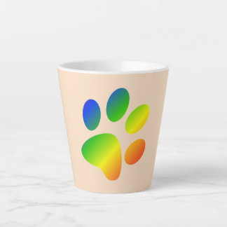Helle Regenbogenfarben Tierpflaster Druck Milchtasse