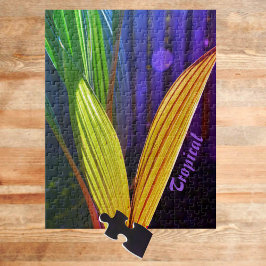 Helle Regenbogenfarben tropische Palmen Puzzle