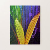 Helle Regenbogenfarben tropische Palmen Puzzle (Vertikal)