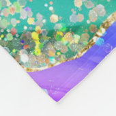 Helle Regenbogenfarben und goldene Imitat Glitzer  Fleecedecke (Ecke)