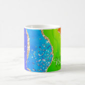 Helle Regenbogenfarben und goldene Imitat Glitzer Kaffeetasse (Mittel)