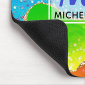 Helle Regenbogenfarben und goldene Imitat Glitzer Mousepad (Ecke)