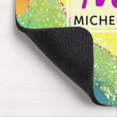 Helle Regenbogenfarben und goldene Imitat Glitzer Mousepad (Ecke)