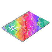 Helle Regenbogenfarben und goldene Imitat Glitzer Notizblock (Linke Seite)