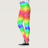 Helle regenbogenfarbene Leggings mit einer wellige (Links)