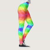 Helle regenbogenfarbene Leggings mit einer wellige (Rechts)