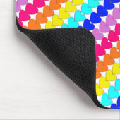 Helle Regenbogenherzen farbenfrohe Mousepad (Ecke)