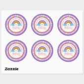 Helle Regenbogenkinder Mädchen Geburtstagsticker b Runder Aufkleber (Blatt)