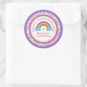 Helle Regenbogenkinder Mädchen Geburtstagsticker b Runder Aufkleber (Tasche)