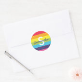 Helle Regenbogenstreifen Anfangsnamensticker Runder Aufkleber (Umschlag)