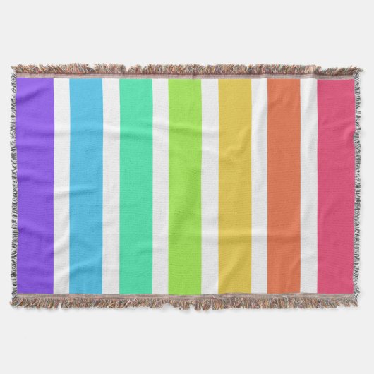 Helle Regenbogenstreifen Decke (Vorderseite)